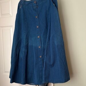 Classic Blue A-Line Denim Skirt